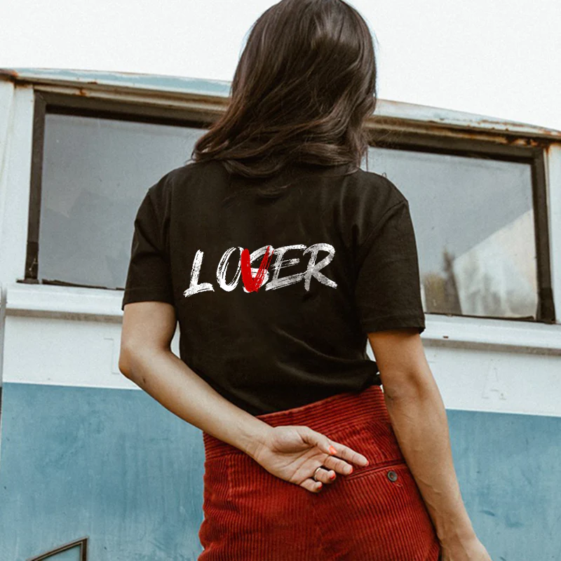 LOSER LOVER LETTERS PRINTED T-SHIRT