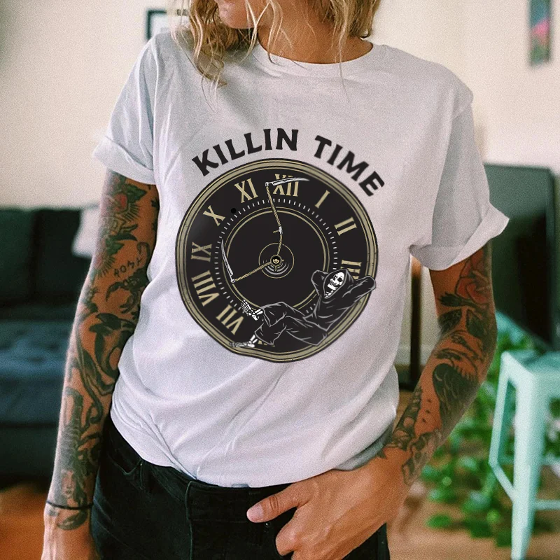 KILLIN TIME PRINTED WOMEN'S FASHION T-SHIRT