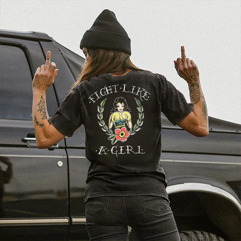 FIGHT LIKE A GIRL PRINT WOMEN'S T-SHIRT