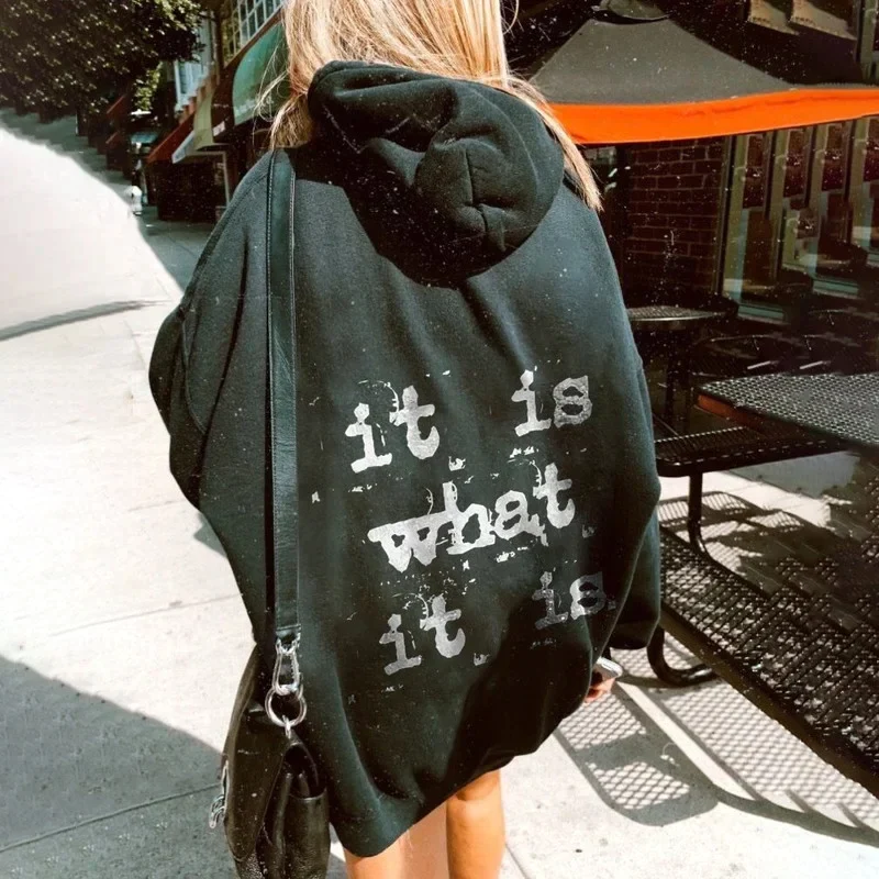 IT IS WHAT IT IS PRINTED WOMEN'S HOODIE