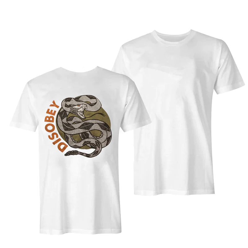 DISOBEY AND SNAKE PRINTED WOMEN'S T-SHIRT
