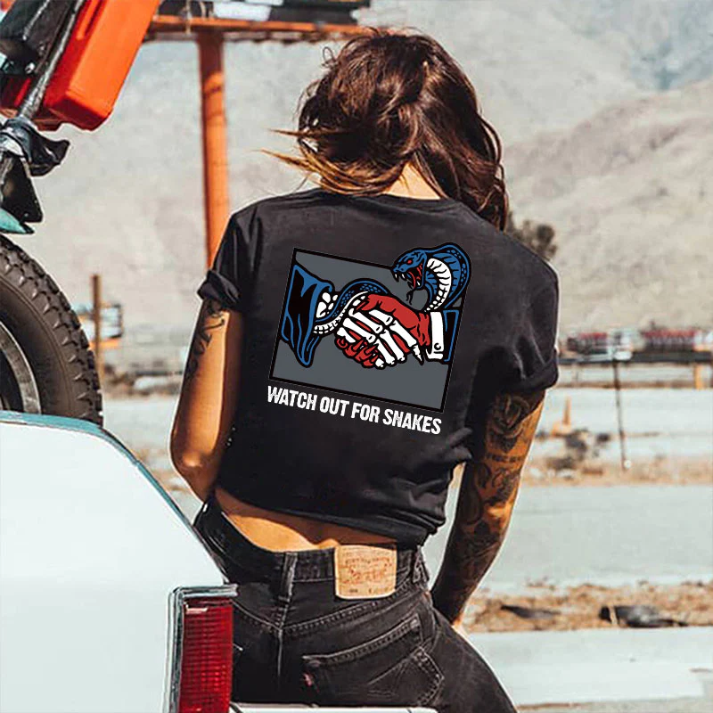 WATCH OUT FOR SNAKES PRINTED WOMEN'S T-SHIRT