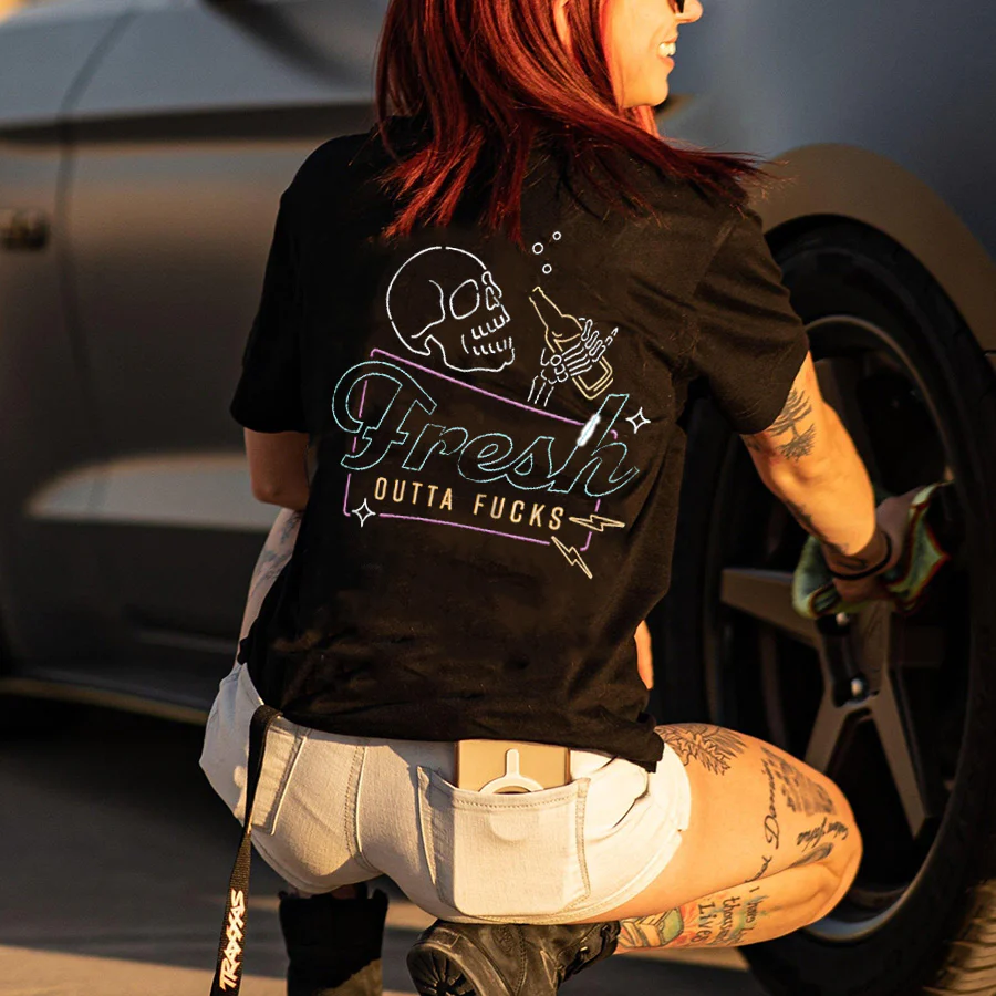 FRESH OUTTA FUCKS SKULL WOMEN'S T-SHIRT