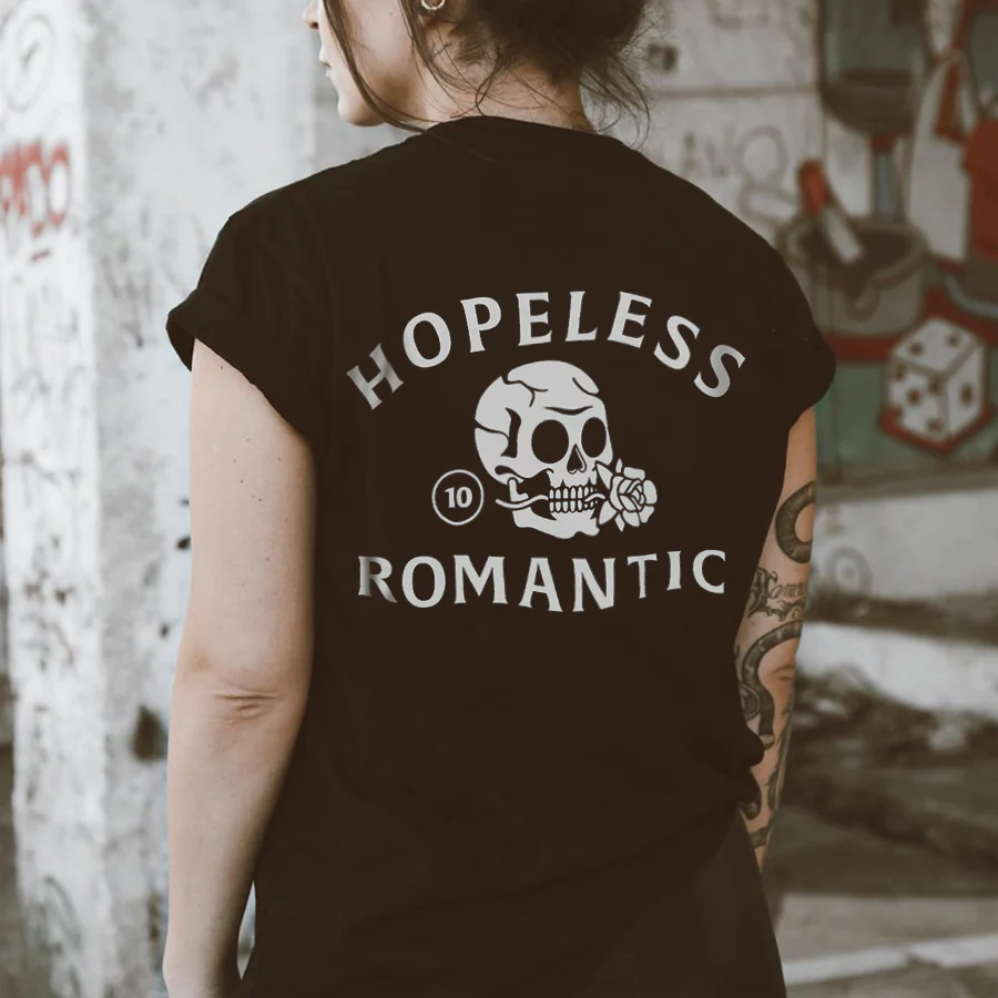 HOPELESS ROMANTIC SKULL WOMEN'S T-SHIRT
