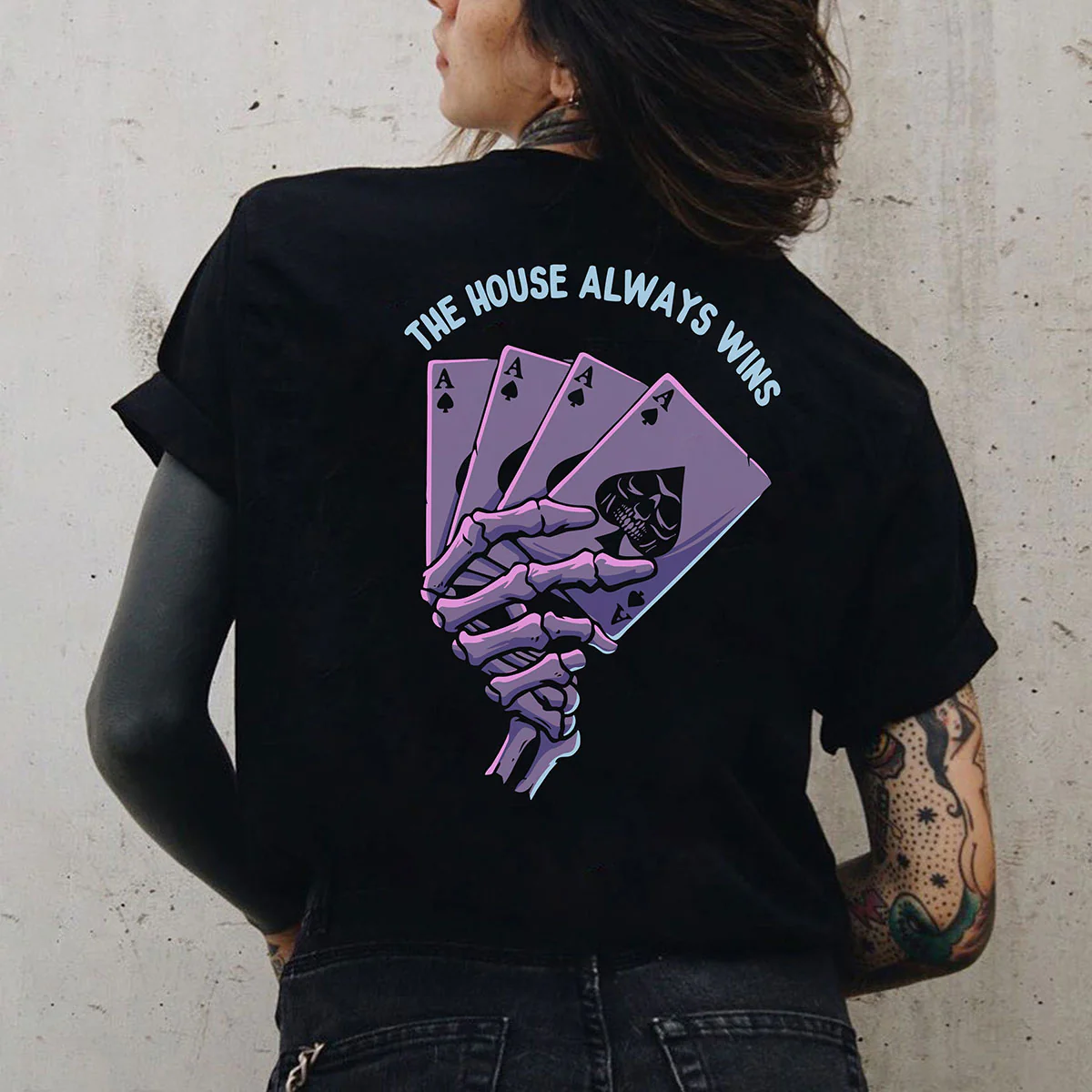 THE HOUSE ALWAYS WINS PRINTED WOMEN'S T-SHIRT