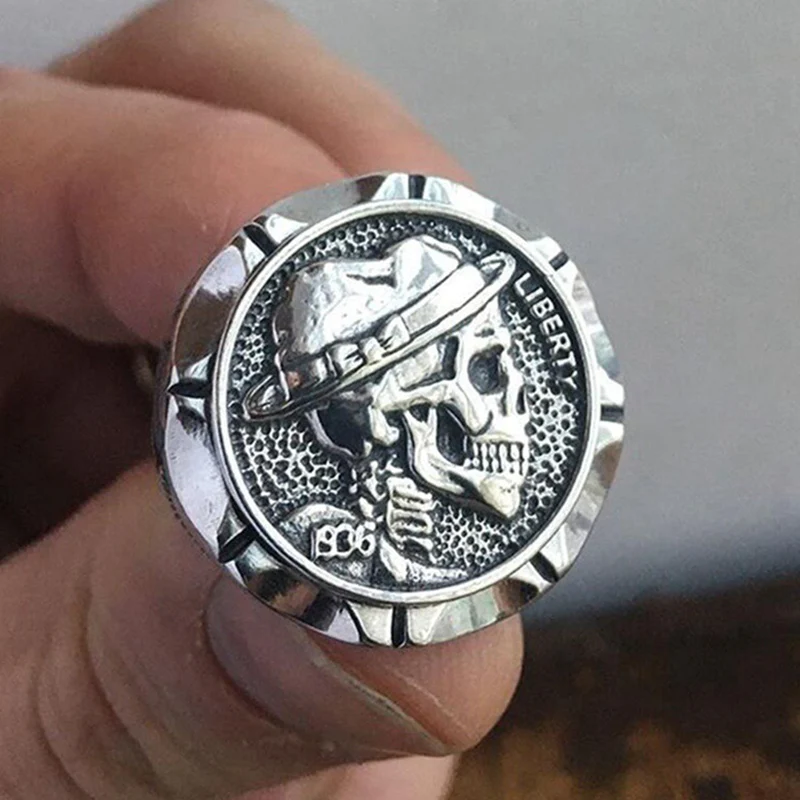 PUNK TRAMP INDIAN MOTORCYCLE-STYLE RINGS