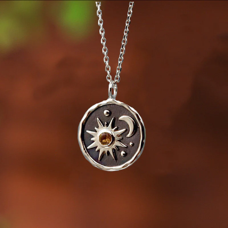 SUN & MOON CARVED MISTERY NECKLACE
