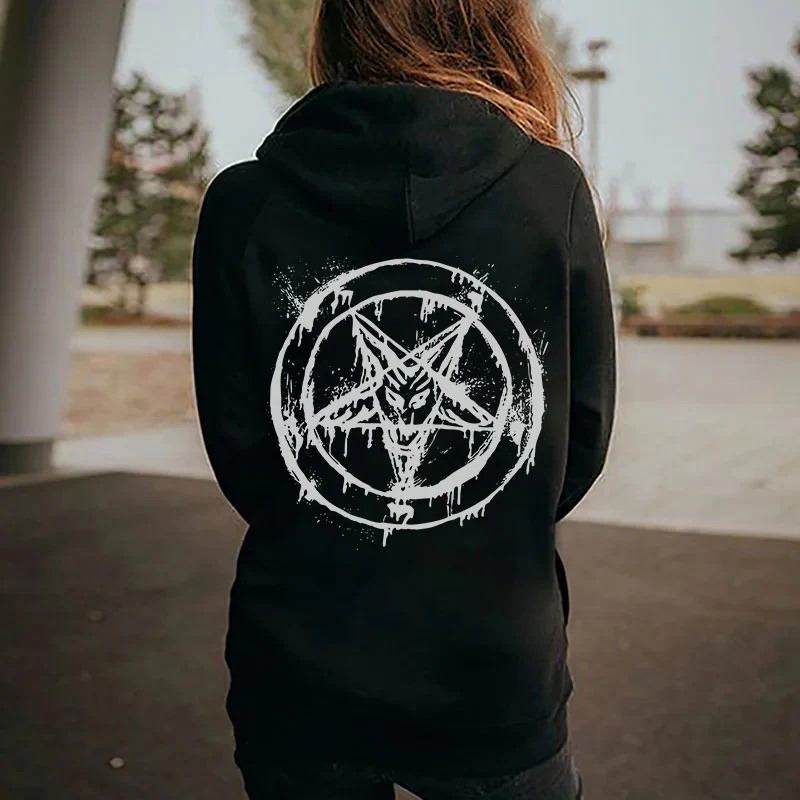 BAPHOMET PRINTED WOMEN'S HOODIE