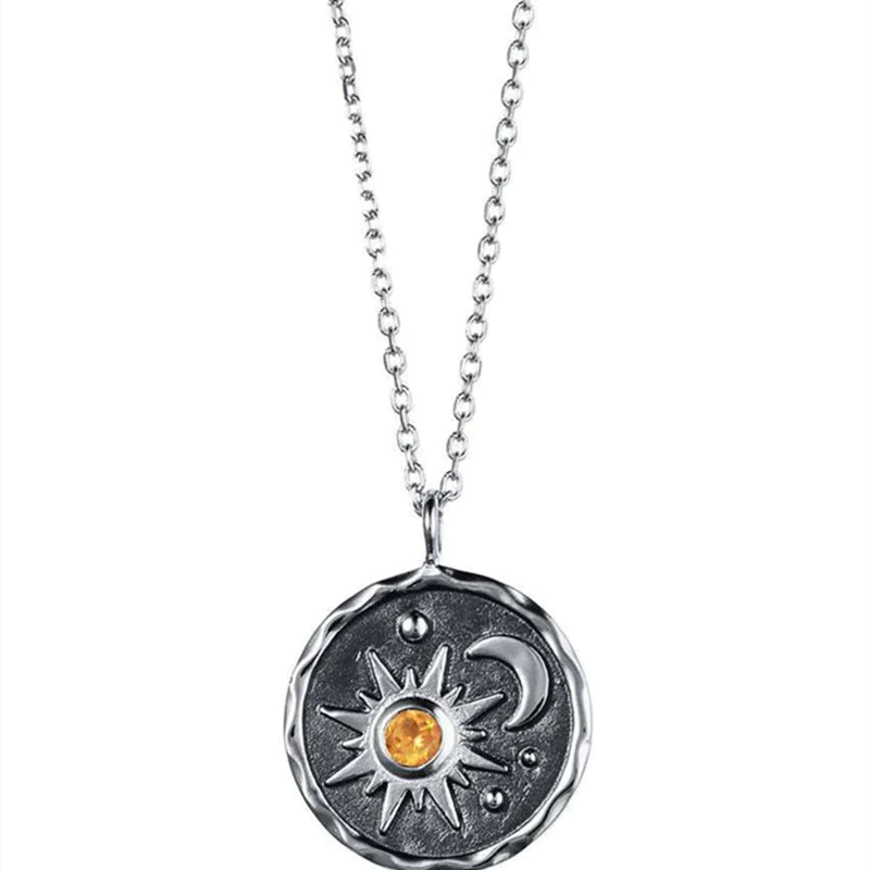 SUN & MOON CARVED MISTERY NECKLACE