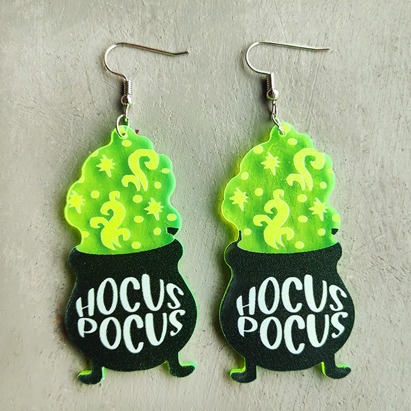HALLOWEEN SKULL FLUORESCENT EARRINGS
