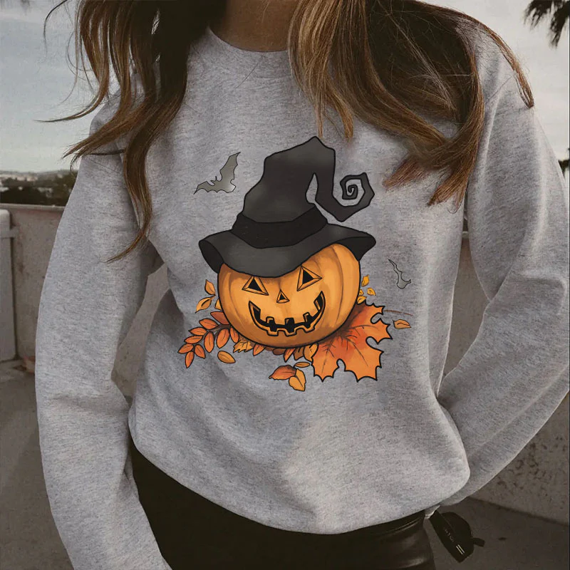 PUMPKIN DECORATION PRINTED CASUAL SWEATSHIRT