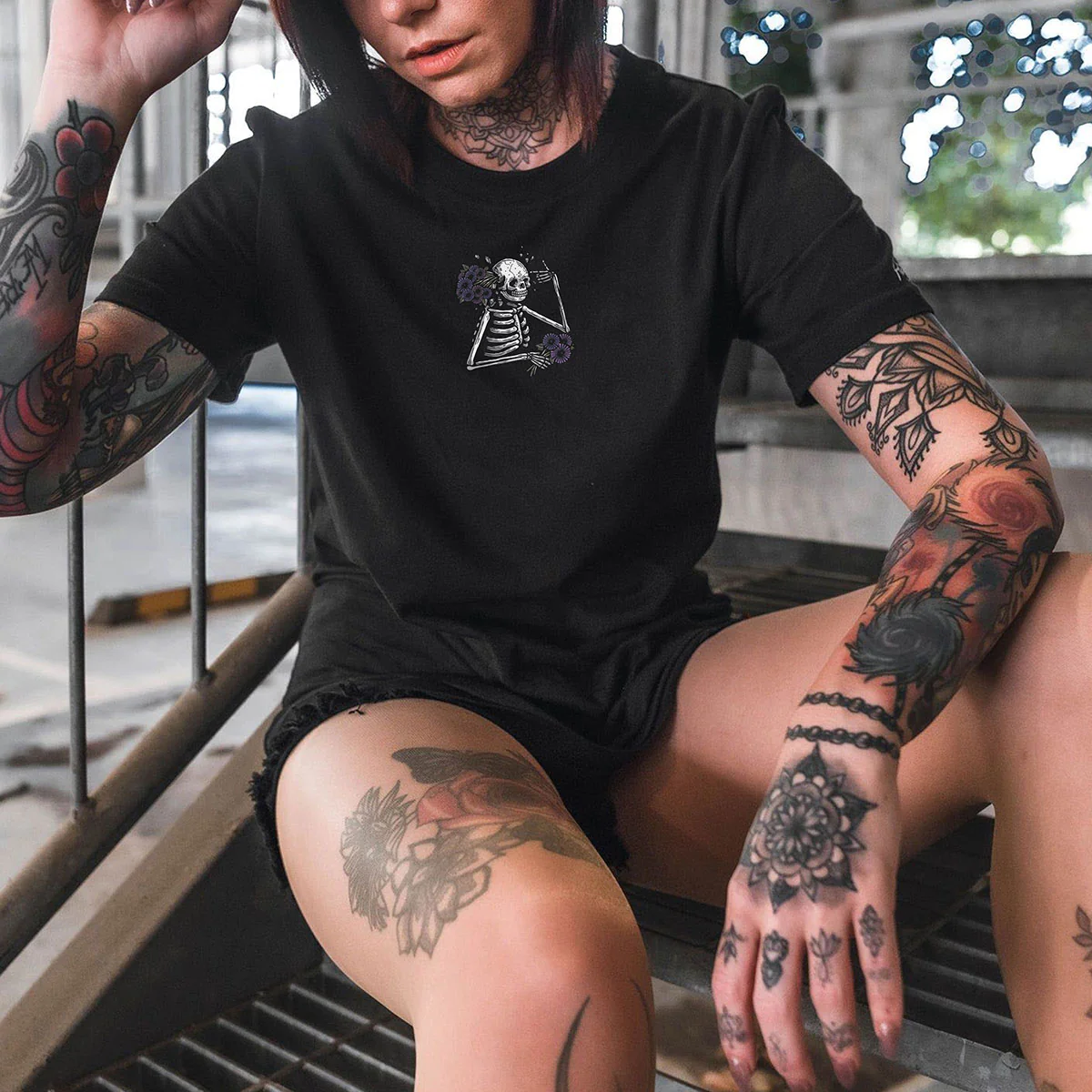 HOPE SKELETON  PRINTED WOMEN'S T-SHIRT