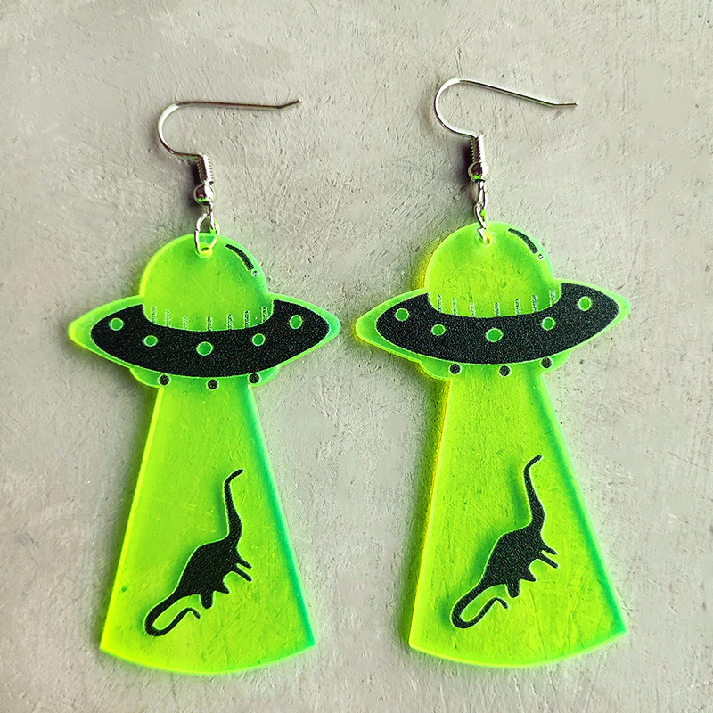 HALLOWEEN SKULL FLUORESCENT EARRINGS