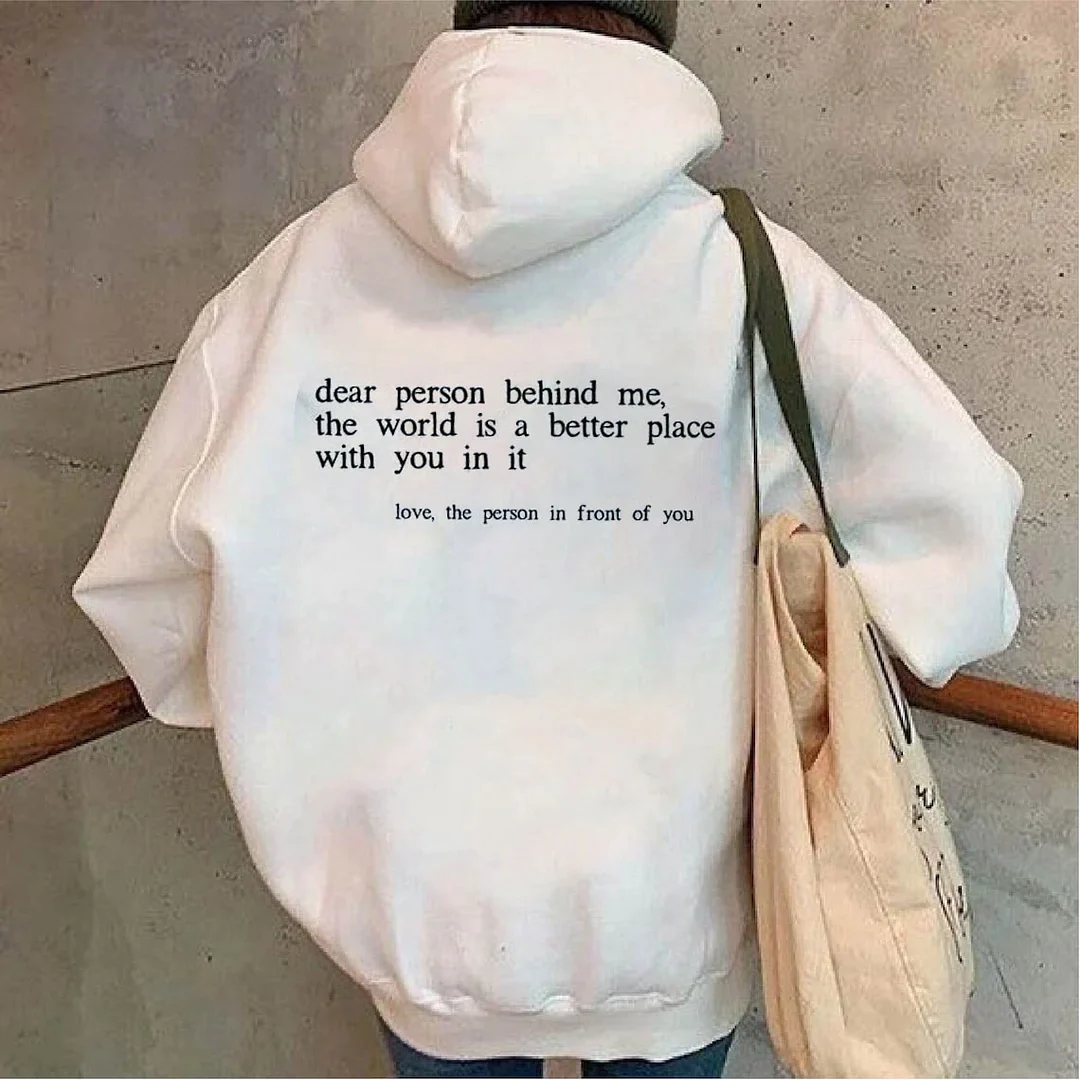DEAR PERSON BEHIND ME PRINTED WOMEN'S HOODIE