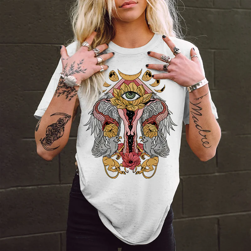 COSMIC UTERUS PRINTED WOMEN'S  T-SHIRT