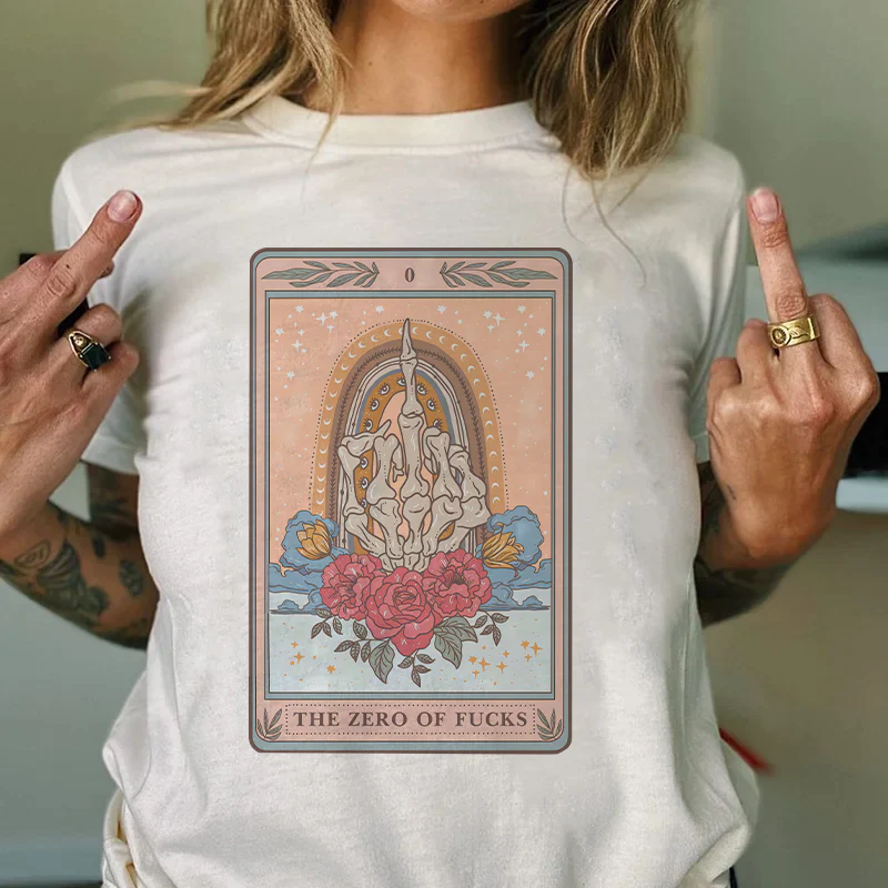 THE ZERO OF FUCKS PRINTING WOMEN'S T-SHIRT