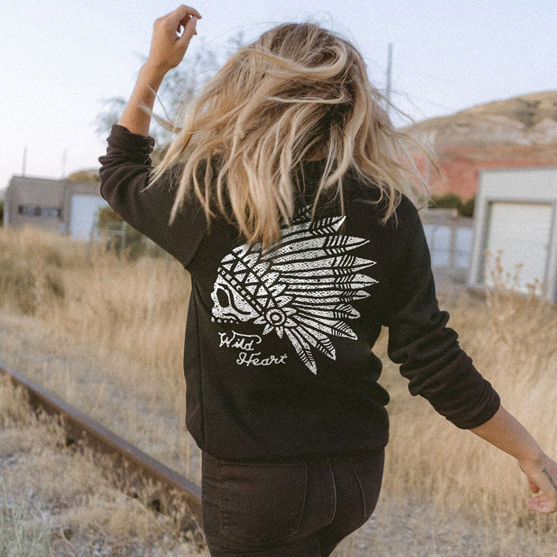 WILD HEART PRINTED WOMEN'S SWEATSHIRT