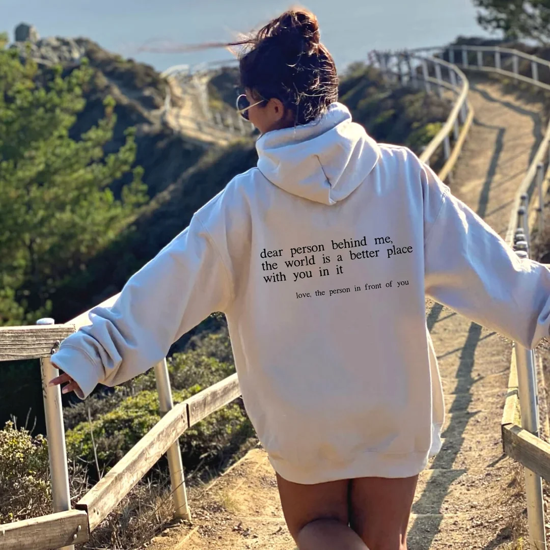 DEAR PERSON BEHIND ME PRINTED WOMEN'S HOODIE