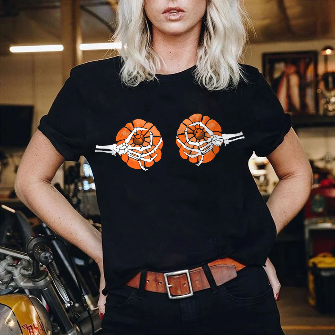 HAPPY HALLOWEEN PUMPKIN PRINTED CASUAL T-SHIRT