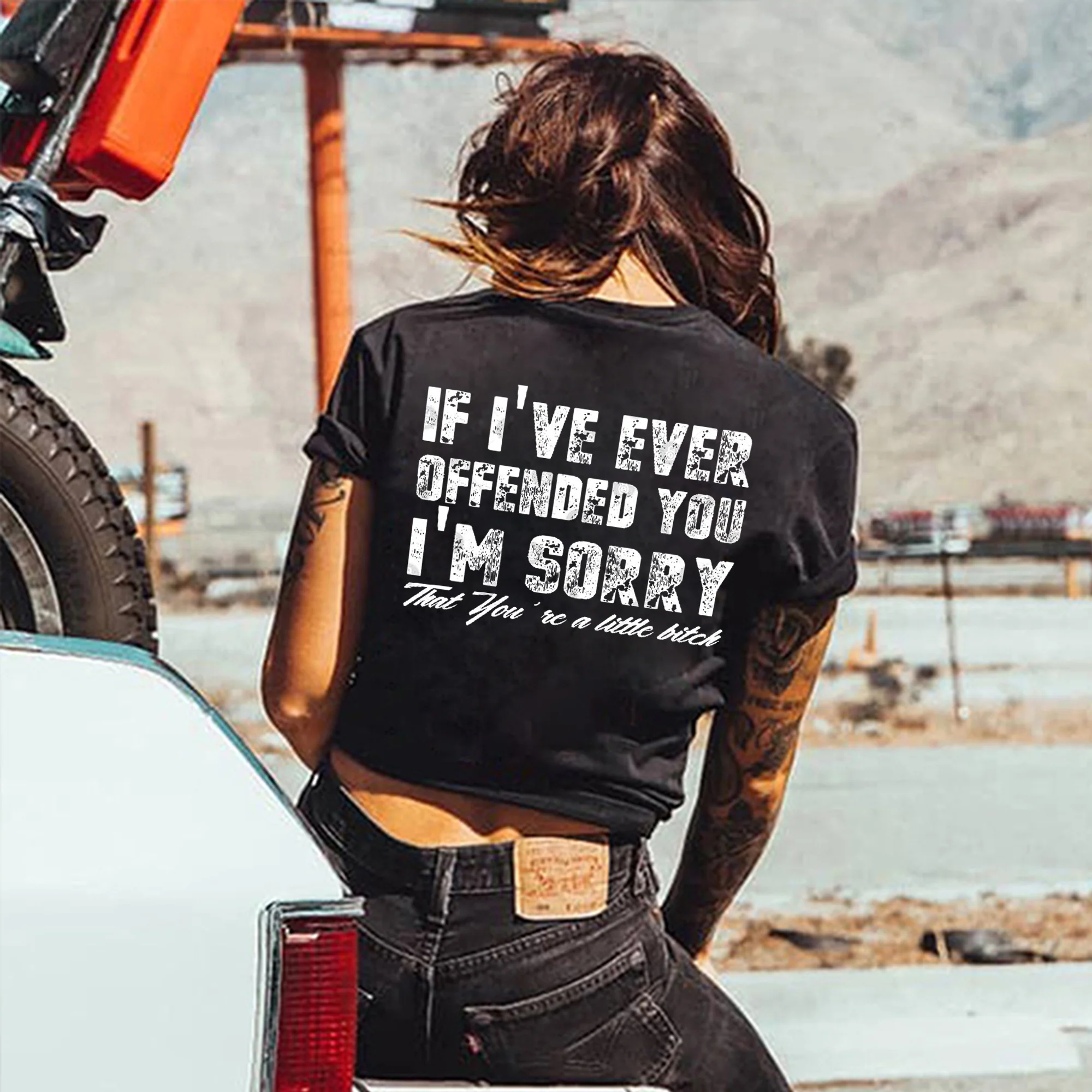 IF I'VE EVER OFFENDED YOU I'M SORRY PRINTING CASUAL T-SHIRT