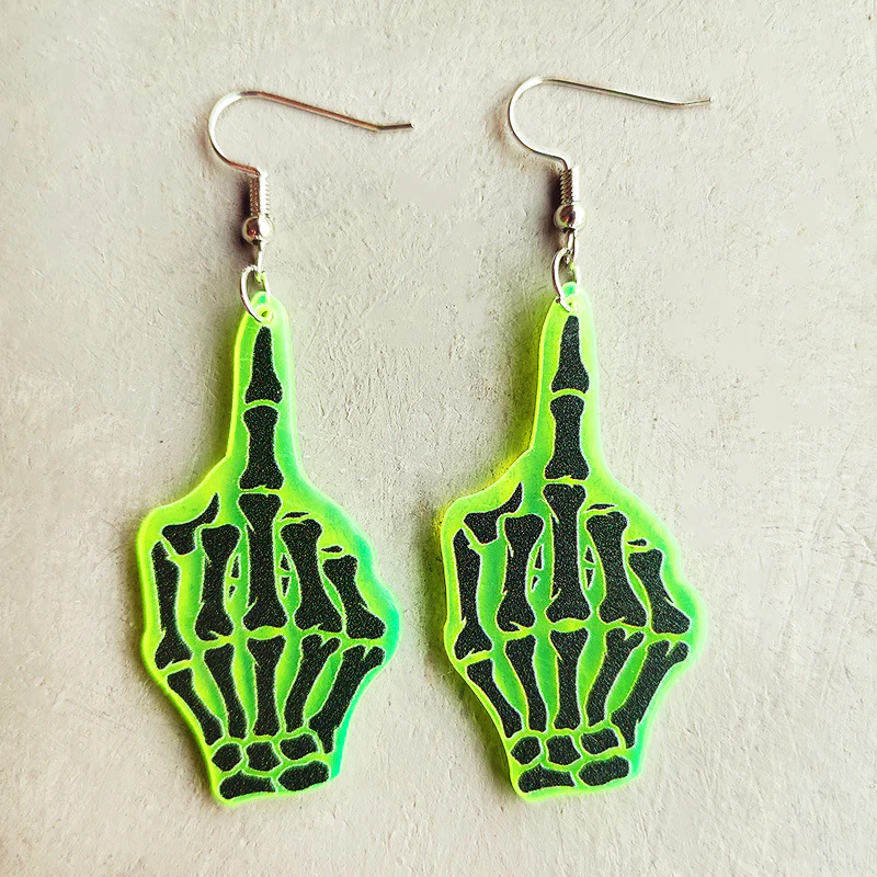 HALLOWEEN SKULL FLUORESCENT EARRINGS