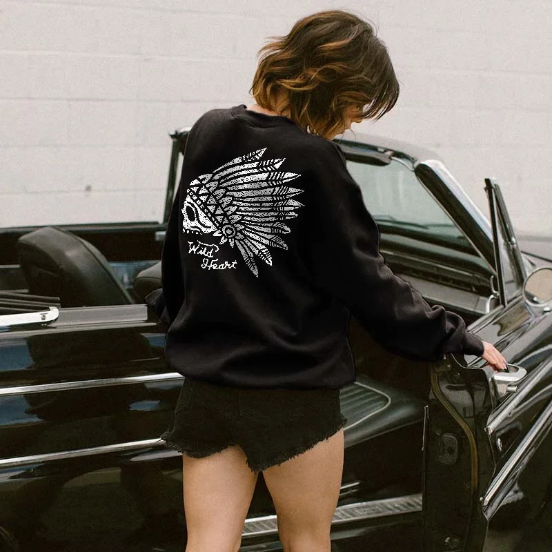 WILD HEART PRINTED WOMEN'S SWEATSHIRT