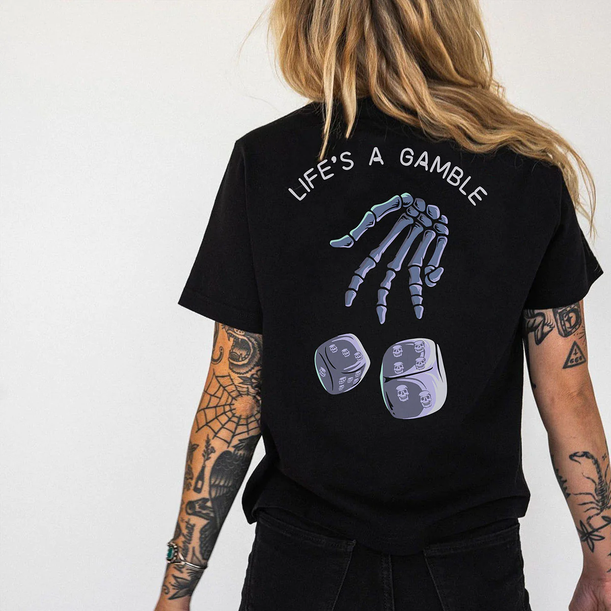 LIFE'S A GAMBLE PRINTED WOMEN'S T-SHIRT